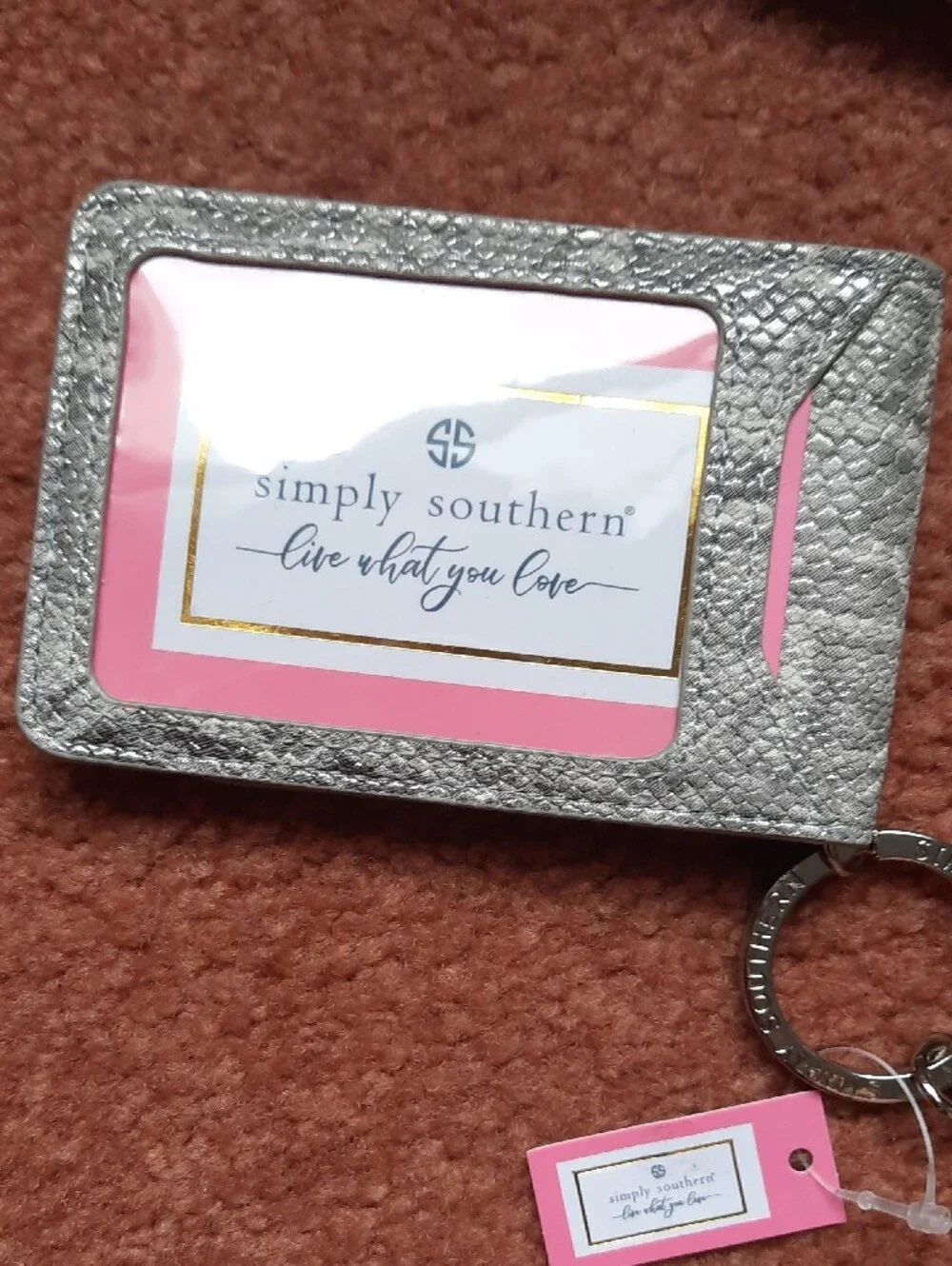Simply Southern Silver Metallic Wristlet and Cardholder Set